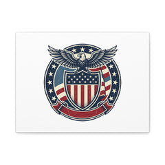 USA 250 Vintage Distressed Eagle Shield Canvas, Memorial Day Americana 1776–2026