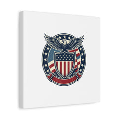USA 250 Vintage Distressed Eagle Shield Canvas, Memorial Day Americana 1776–2026