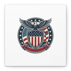 USA 250 Vintage Distressed Eagle Shield Canvas, Memorial Day Americana 1776–2026