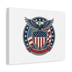 USA 250 Vintage Distressed Eagle Shield Canvas, Memorial Day Americana 1776–2026