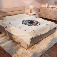 Memorial Day Salute Velveteen Plush Blanket | USA 250, 1776–2026, vintage distressed