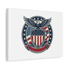 USA 250 Vintage Distressed Eagle Shield Canvas, Memorial Day Americana 1776–2026