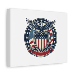 USA 250 Vintage Distressed Eagle Shield Canvas, Memorial Day Americana 1776–2026