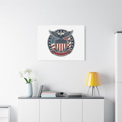 USA 250 Vintage Distressed Eagle Shield Canvas, Memorial Day Americana 1776–2026