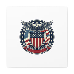 USA 250 Vintage Distressed Eagle Shield Canvas, Memorial Day Americana 1776–2026