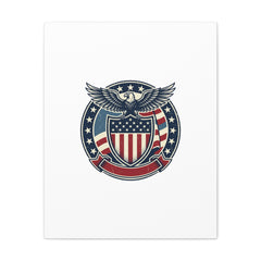 USA 250 Vintage Distressed Eagle Shield Canvas, Memorial Day Americana 1776–2026