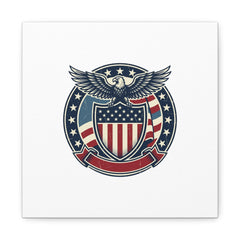 USA 250 Vintage Distressed Eagle Shield Canvas, Memorial Day Americana 1776–2026