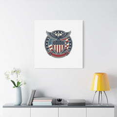 USA 250 Vintage Distressed Eagle Shield Canvas, Memorial Day Americana 1776–2026