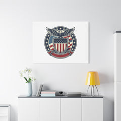 USA 250 Vintage Distressed Eagle Shield Canvas, Memorial Day Americana 1776–2026