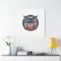 USA 250 Vintage Distressed Eagle Shield Canvas, Memorial Day Americana 1776–2026