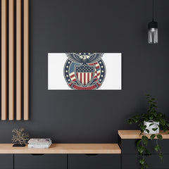 USA 250 Vintage Distressed Eagle Shield Canvas, Memorial Day Americana 1776–2026