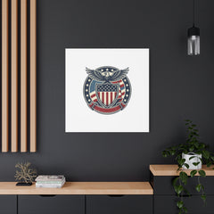 USA 250 Vintage Distressed Eagle Shield Canvas, Memorial Day Americana 1776–2026