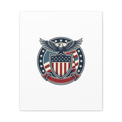 USA 250 Vintage Distressed Eagle Shield Canvas, Memorial Day Americana 1776–2026