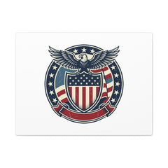 USA 250 Vintage Distressed Eagle Shield Canvas, Memorial Day Americana 1776–2026