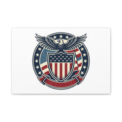 USA 250 Vintage Distressed Eagle Shield Canvas, Memorial Day Americana 1776–2026