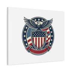 USA 250 Vintage Distressed Eagle Shield Canvas, Memorial Day Americana 1776–2026