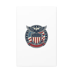 USA 250 Vintage Distressed Eagle Shield Canvas, Memorial Day Americana 1776–2026