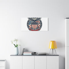USA 250 Vintage Distressed Eagle Shield Canvas, Memorial Day Americana 1776–2026