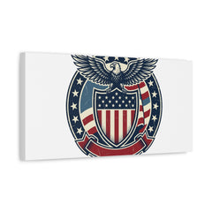 USA 250 Vintage Distressed Eagle Shield Canvas, Memorial Day Americana 1776–2026