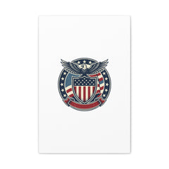 USA 250 Vintage Distressed Eagle Shield Canvas, Memorial Day Americana 1776–2026
