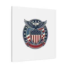 USA 250 Vintage Distressed Eagle Shield Canvas, Memorial Day Americana 1776–2026