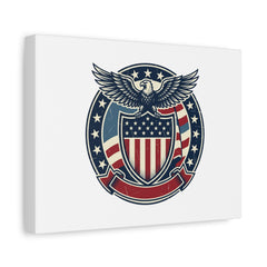USA 250 Vintage Distressed Eagle Shield Canvas, Memorial Day Americana 1776–2026