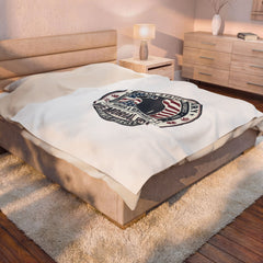 Memorial Day Salute Velveteen Plush Blanket | USA 250, 1776–2026, vintage distressed