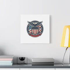 USA 250 Vintage Distressed Eagle Shield Canvas, Memorial Day Americana 1776–2026