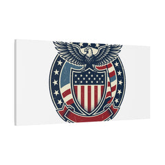 USA 250 Vintage Distressed Eagle Shield Canvas, Memorial Day Americana 1776–2026