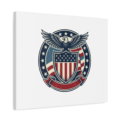 USA 250 Vintage Distressed Eagle Shield Canvas, Memorial Day Americana 1776–2026