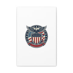 USA 250 Vintage Distressed Eagle Shield Canvas, Memorial Day Americana 1776–2026