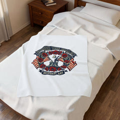Honor the Fallen Memorial Day Velveteen Plush Blanket | USA 250, vintage distressed Americana