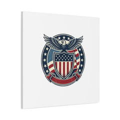 USA 250 Vintage Distressed Eagle Shield Canvas, Memorial Day Americana 1776–2026