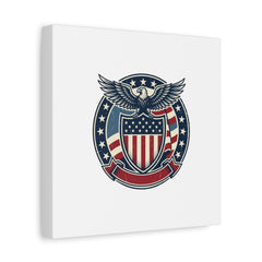 USA 250 Vintage Distressed Eagle Shield Canvas, Memorial Day Americana 1776–2026