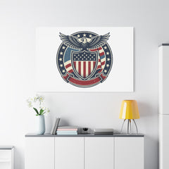 USA 250 Vintage Distressed Eagle Shield Canvas, Memorial Day Americana 1776–2026