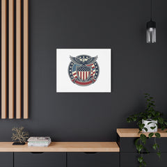 USA 250 Vintage Distressed Eagle Shield Canvas, Memorial Day Americana 1776–2026