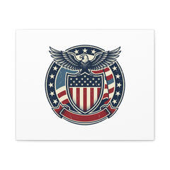 USA 250 Vintage Distressed Eagle Shield Canvas, Memorial Day Americana 1776–2026