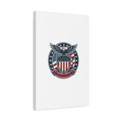 USA 250 Vintage Distressed Eagle Shield Canvas, Memorial Day Americana 1776–2026