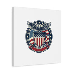 USA 250 Vintage Distressed Eagle Shield Canvas, Memorial Day Americana 1776–2026