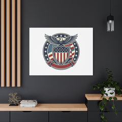 USA 250 Vintage Distressed Eagle Shield Canvas, Memorial Day Americana 1776–2026