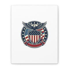 USA 250 Vintage Distressed Eagle Shield Canvas, Memorial Day Americana 1776–2026
