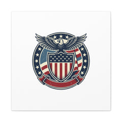 USA 250 Vintage Distressed Eagle Shield Canvas, Memorial Day Americana 1776–2026