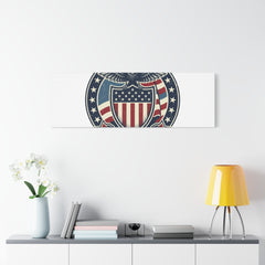 USA 250 Vintage Distressed Eagle Shield Canvas, Memorial Day Americana 1776–2026