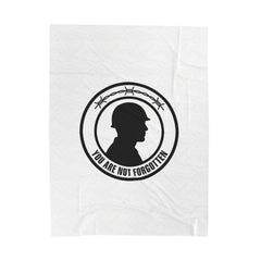 You Are Not Forgotten Velveteen Plush Blanket | Memorial Day USA 250, 1776–2026, vintage distressed Americana
