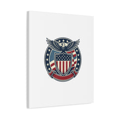 USA 250 Vintage Distressed Eagle Shield Canvas, Memorial Day Americana 1776–2026