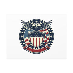 USA 250 Vintage Distressed Eagle Shield Canvas, Memorial Day Americana 1776–2026