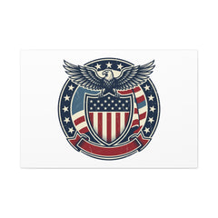 USA 250 Vintage Distressed Eagle Shield Canvas, Memorial Day Americana 1776–2026