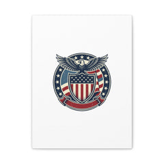 USA 250 Vintage Distressed Eagle Shield Canvas, Memorial Day Americana 1776–2026