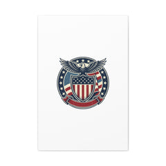 USA 250 Vintage Distressed Eagle Shield Canvas, Memorial Day Americana 1776–2026