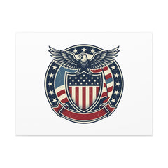USA 250 Vintage Distressed Eagle Shield Canvas, Memorial Day Americana 1776–2026